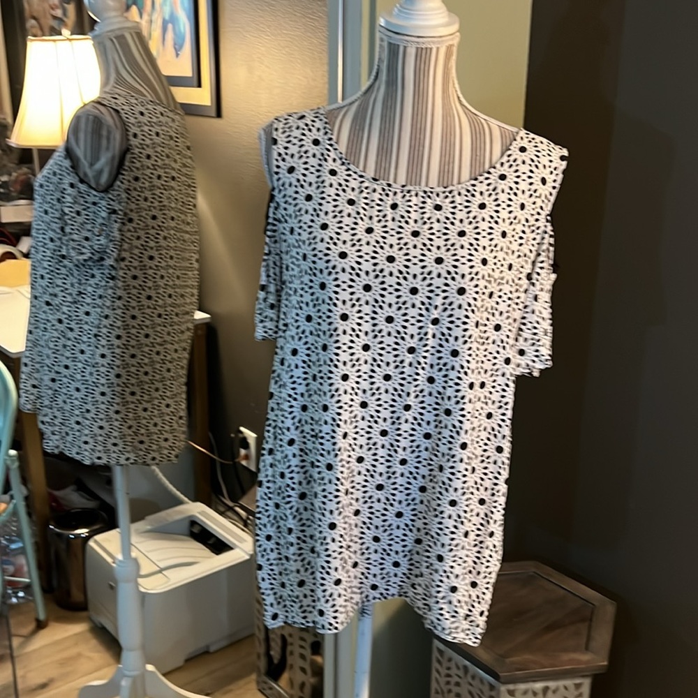 Pleione, blouse, cold shoulder, Large